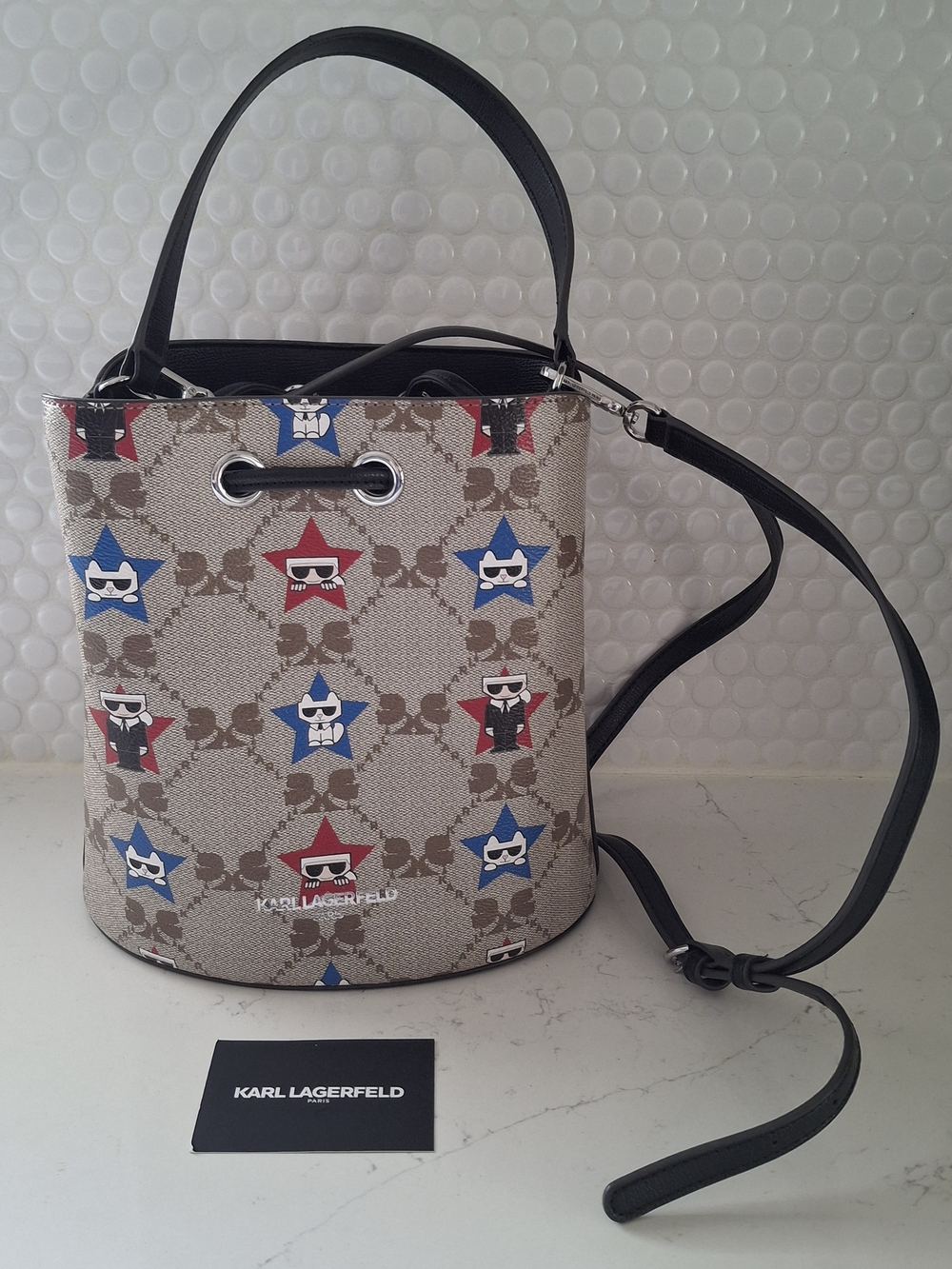 Karl Lagerfeld Paris Maybelle Bucket Bag Star Motif